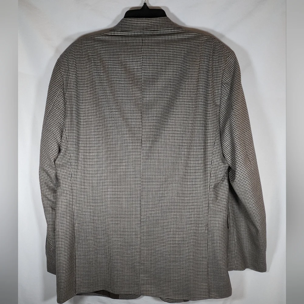 Tommy Hilfiger Moores Brown Gingham Checked 100% Wool Blazer Size 44L